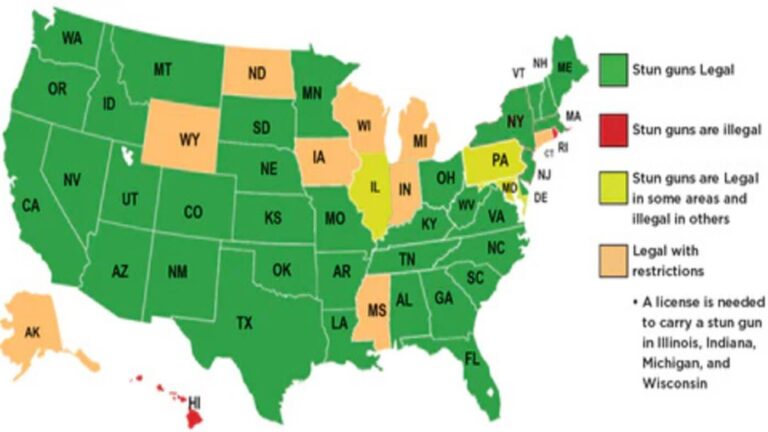 States That Require Permits for Concealed Stun Guns